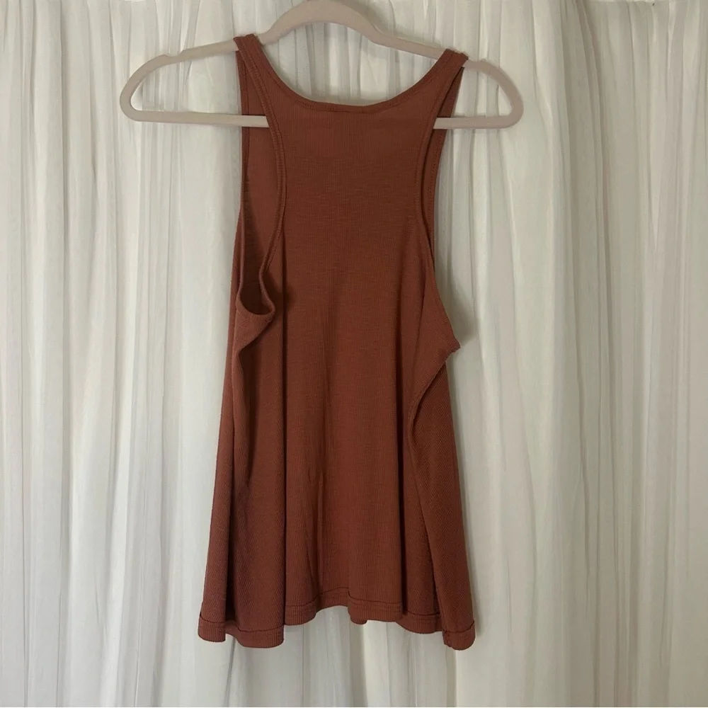 Free People Rust Ribbed Tank Top - Picture 2 of 6